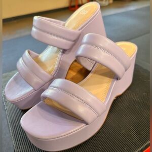 BP Women's Light Purple Platform Sandals